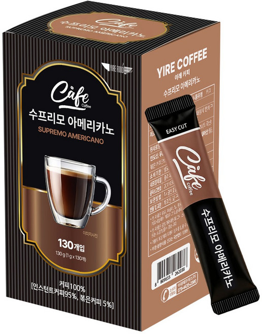 수프리모 아메리카노 원두커피, 1개, 130개입, 1g