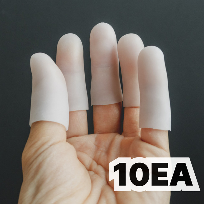 이츠오 손가락 보호 방수 실리콘 골무 일반형, 10개, 화이트