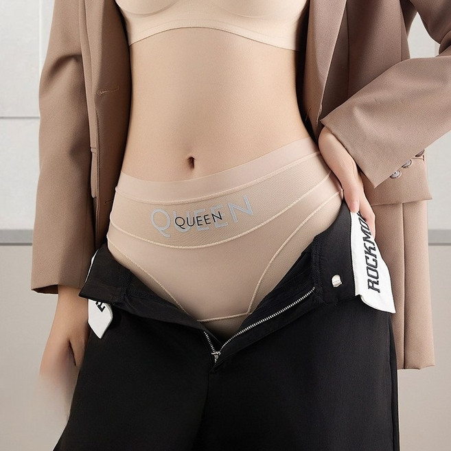 1+1+1 이중 복부 팬티 queen 압박 얇은 레이스 unique 무봉제 보정 팬티