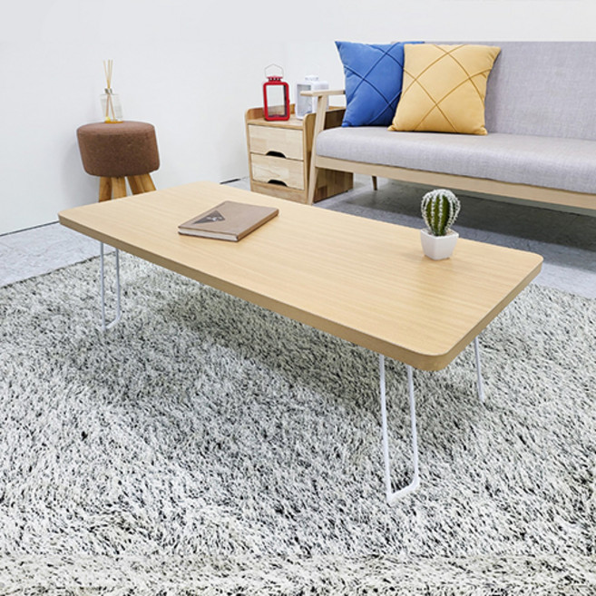 하우즈가구 다용도 접이식 심플 좌식 테이블 거실테이블 캠핑탁자 캠핑테이블 간이밥상 미니 자취 1인상, 연체리, 사각라운드형