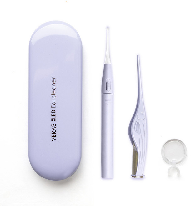 베라스 LED귀이개 이어클리너 2종세트, 퍼플(VE-P20), 1개