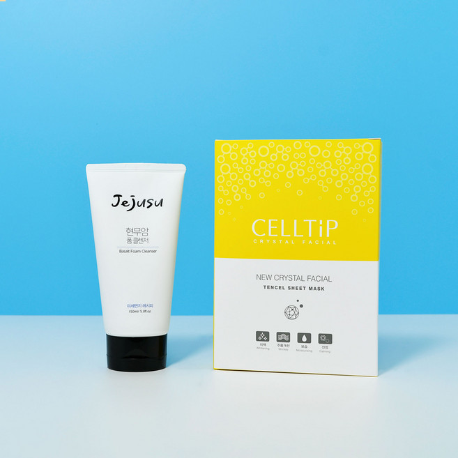 제주수 현무암 폼클렌저 + 마스크팩 세트 수분보충 보습 데일리관리 임산부 청소년, 1개