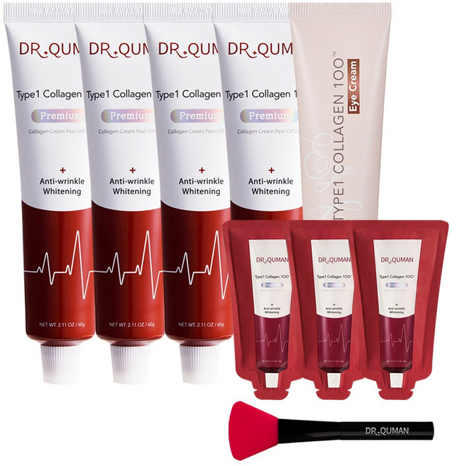 닥터큐먼 프리미엄 TYPE1 콜라겐 크림팩, 본품 60g 4개+10g 3개+아이크림+스파출러, 1개, 270g