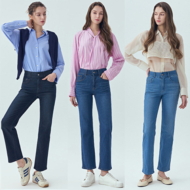 뱅뱅 26SS 봄 여성 라이크라 스트레이트 데님 3종