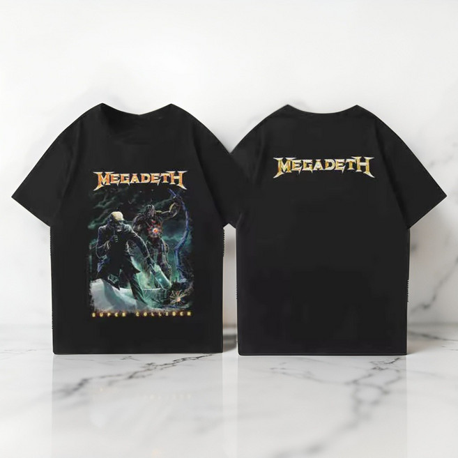 남녀공용 미국 메가데스 프린팅 티셔츠 (MEGADETH 메탈밴드 반팔티)