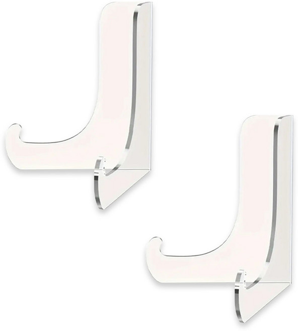 도림 ㄱ자 갈고리 투명 아크릴 다용도 거치대 스탠드, 2개, 투명 L