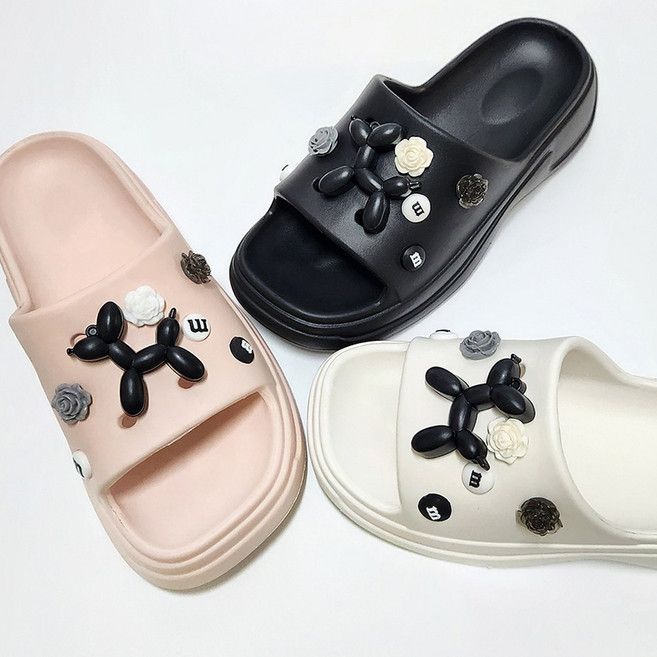 엣지걸슈즈 222-19 강아지 파츠 푹신한 구름 쿠션 EVA 통굽 슬리퍼 5cm굽