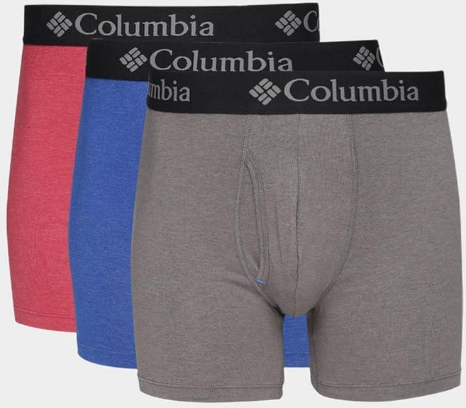 Columbia 남성용 퍼포먼스 면 스트레치 복서 브리프-3팩
