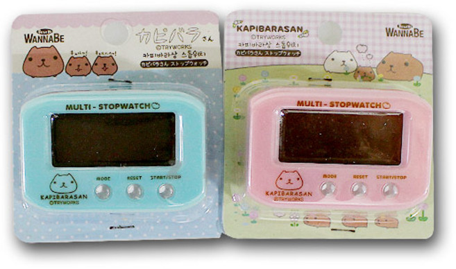 카비바라상 스톱워치 백라이트 가능, 핑크
