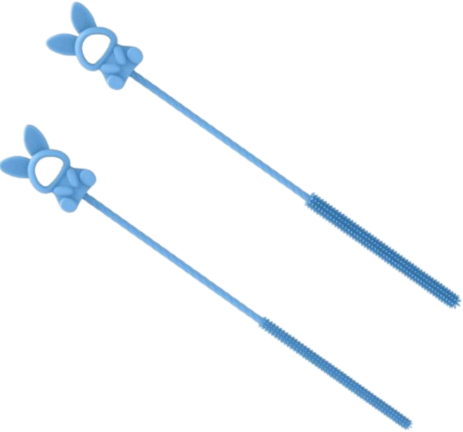 별구름 손상없는 실리콘 빨대 세척솔 다용도 브러쉬, 1세트, 블루 6mm+9mm