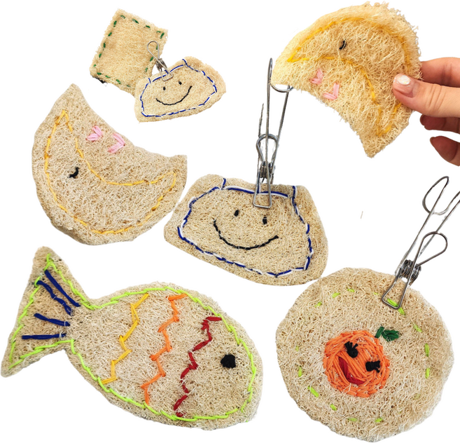 천연수세미 만들기 키트 친환경 교육세트, 1개, 3개입