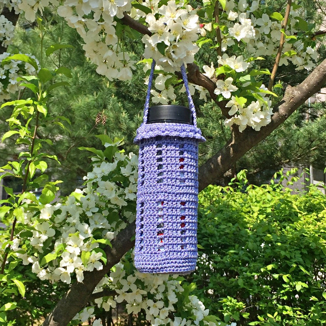 손뜨개 보틀 물병 커버, 1, 고정형, 크로스(50cm), 1개