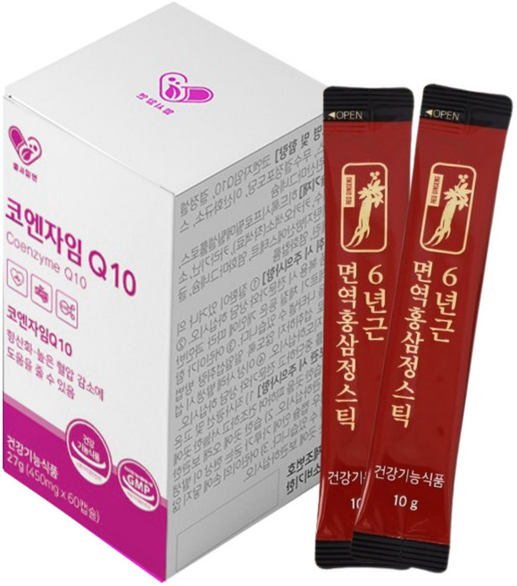 코엔자임Q10 혈압 감소도움 RG3 알지쓰리 홍삼 세트구성 식약청인증 에이치딜리버리, 1세트, 60회분