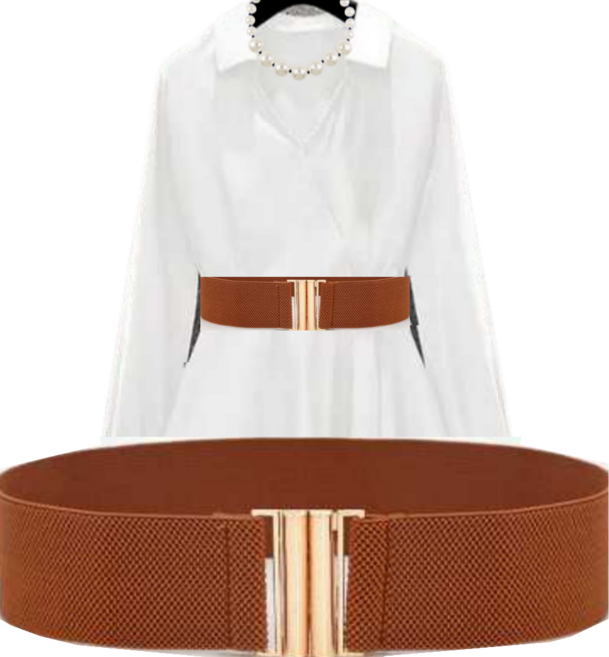 해피엘라 원피스벨트 정장 여성 허리 밴딩 고무 스판 골드 버클 패딩 허리띠 코트 허리끈