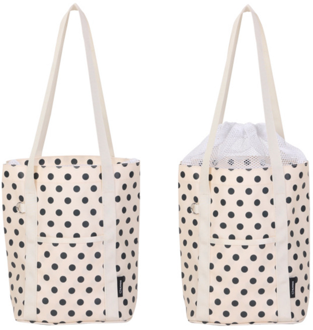 알맹 물빠지는 메쉬 목욕가방 수영가방 AMCSB21, 수영가방_AMCSB21_도트아이보리