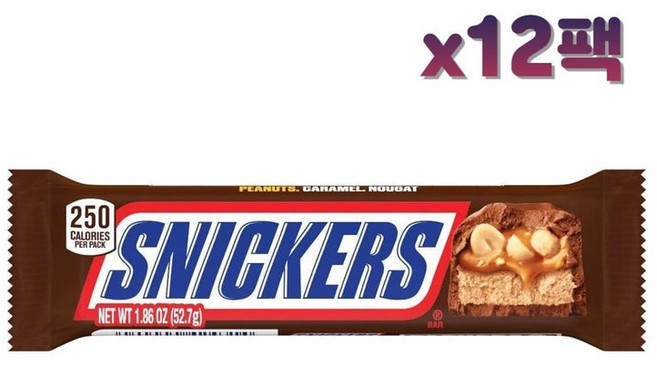 SNICKERS 미국 수입 스니커즈 52g x12개, 12개