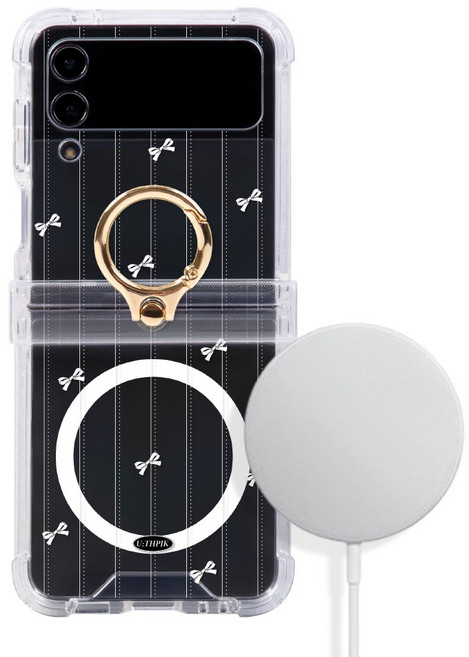 Z플립4 전용 힌지보호 맥세이프 핸드링 디자인 젤하드케이스