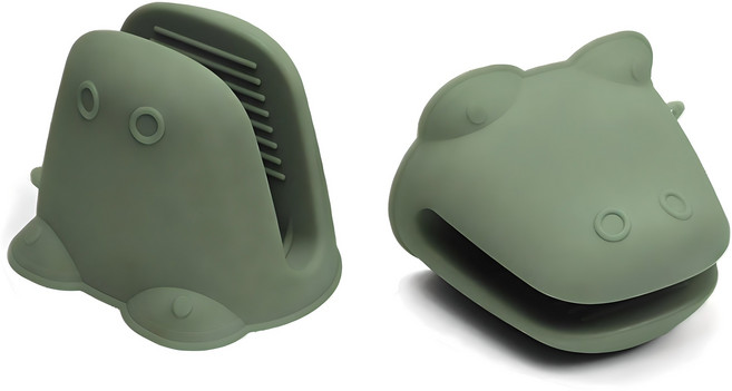 플라이토 실리콘 악어 냄비손잡이, 카키, 2개