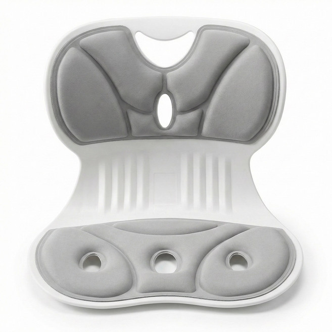 인체공학 등받이 허리보호 자세보정의자 와이드, 그레이