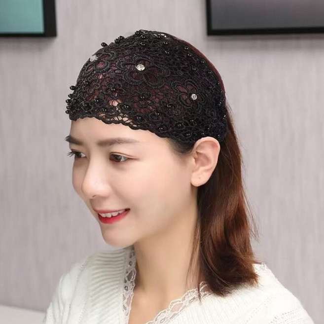 여성 플라워 와이드 헤어밴드 다용도 주방 두건 넓은머리띠