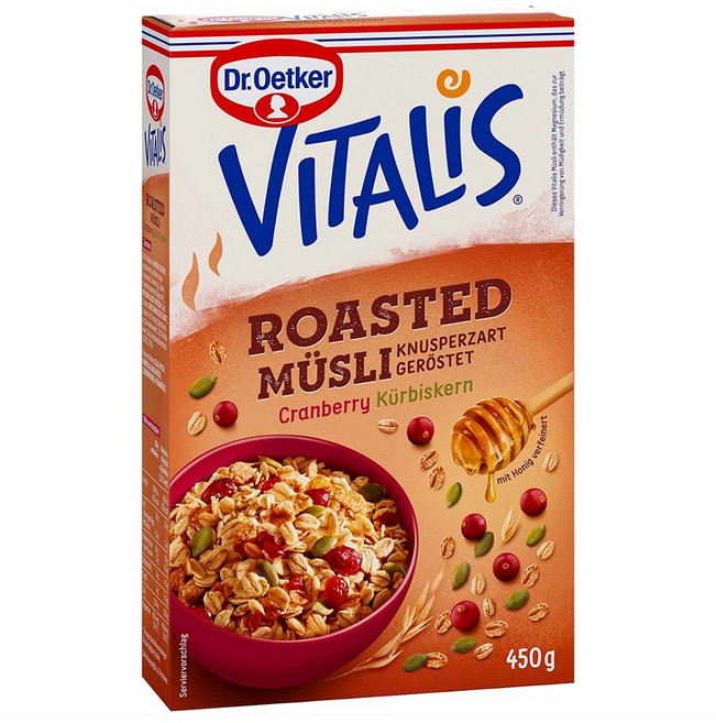 닥터오트커 비탈리스 로스트 뮤즐리 크랜베리&펌킨씨드 450g, 1개