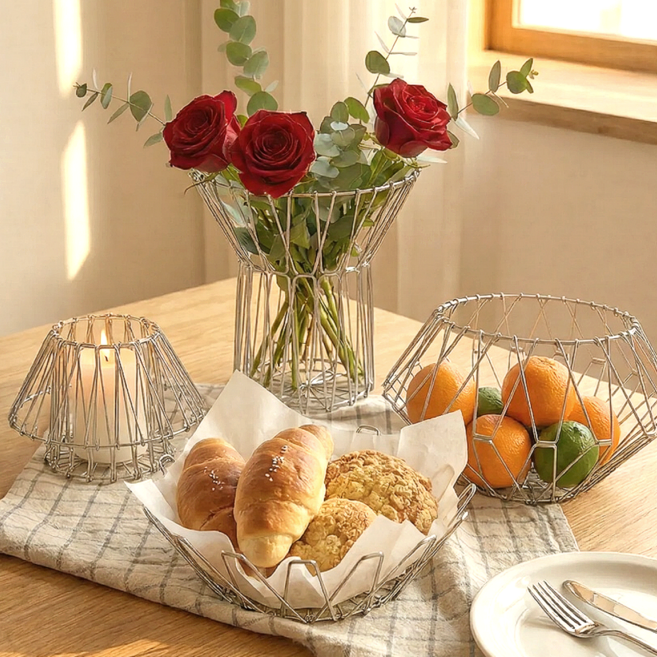 지니바잉 자유변형 스텐 304 바구니, 실버, 1개