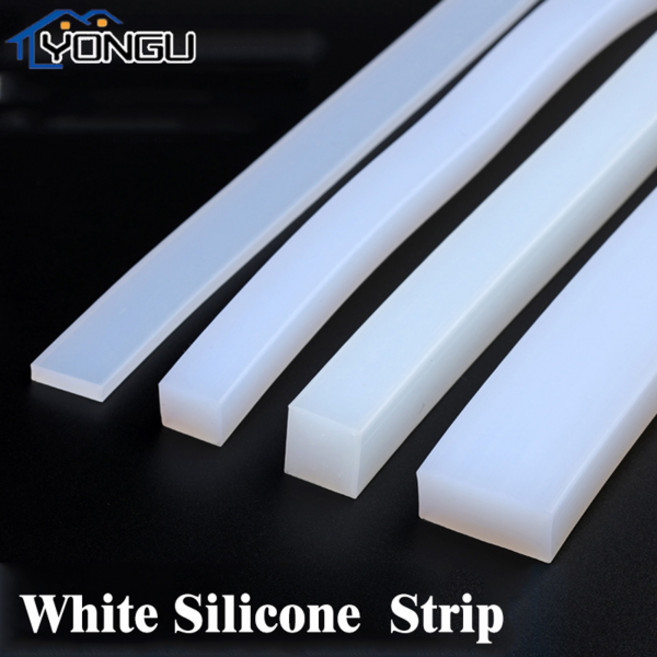 고체 실리콘 고무 사각형 흰색 스트립 WEATHERSTRIP, 6x25mm 1M, 1개