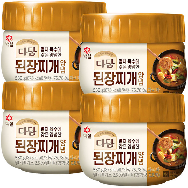 기타 다담 된장찌개 전용 530g*4개, 530g, 4개