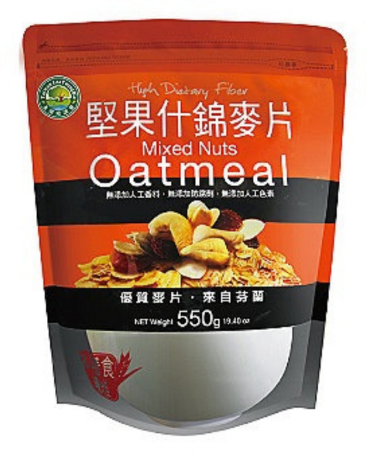 綠源寶 堅果什錦麥片 高纖, 550g, 1個