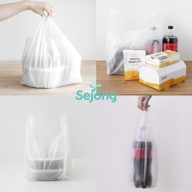 [세종그린팩] 무지 배달봉투_배민 요기요 쿠팡잇츠 테이크아웃 피자 치킨 음식 포장 인쇄 비닐, 1000개, 15L