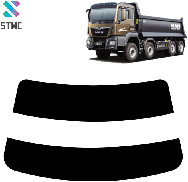 썬팅메카 MAN 만트럭 전용 99%UV차단 화물차 썬팅필름-TGS TGL TGA, 하단띠, UV+열차단, 15%