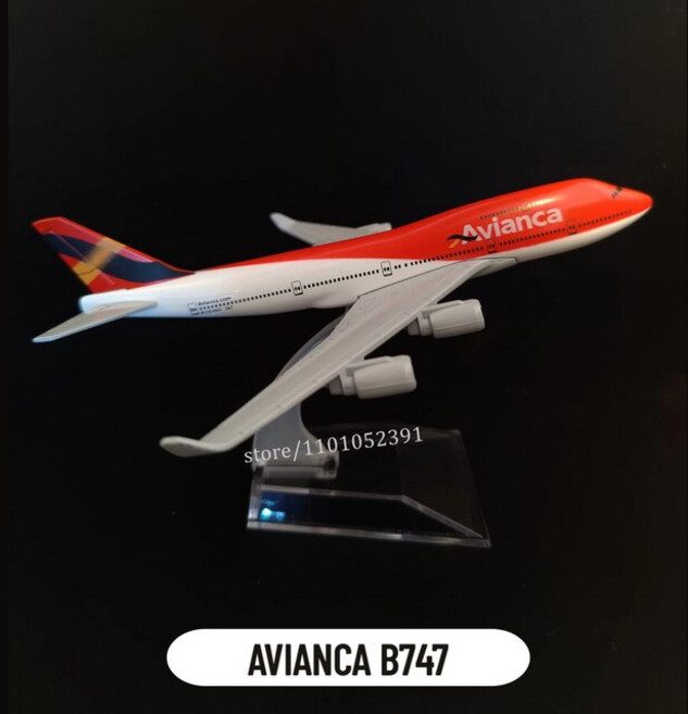 비행기모형 칠레 LAN LATAM 항공 항공기 다이캐스트 미니어처 소년 생일 1/400 스케일 공지사항, 5.115.AVIANCA B747, 1개