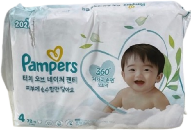 팸퍼스 2025 터치오브네이처 팬티형 기저귀 남여공용, 4단계, 240매