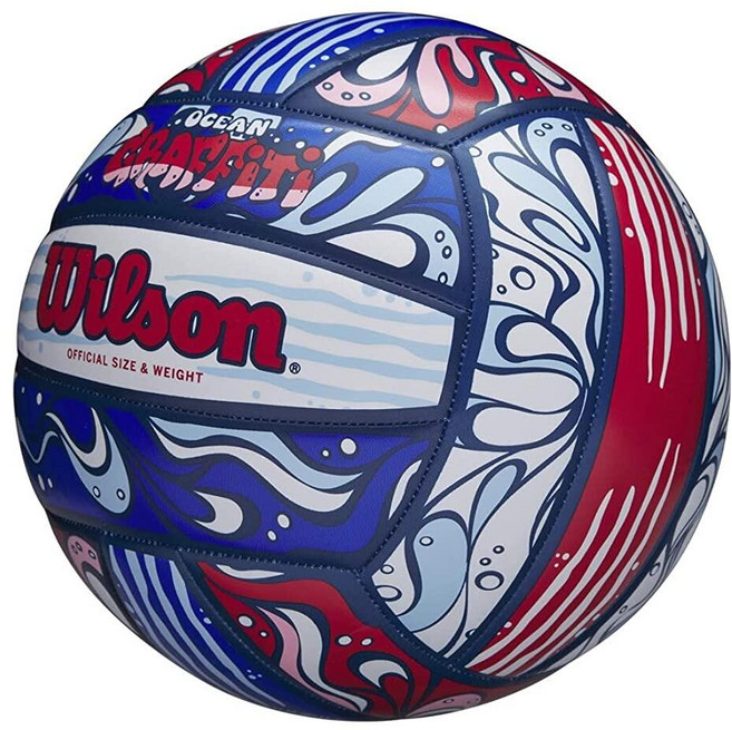 윌슨 WILSON 온 그래피티 배구 - 레드/화이트/블루, 1개