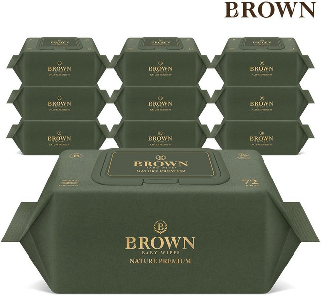 네이처 물티슈 72매 캡형 10팩, 75g