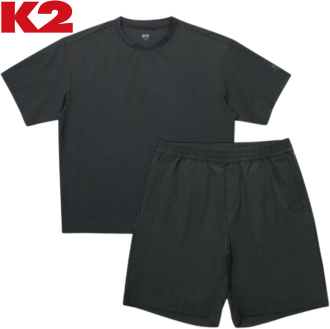 백화점정품 k2 남녀공용 반팔 반바지 세트 여름 커플 셋업 일상 출퇴근 아웃도어 등산 데이트 러닝 바다 캠핑 나들이
