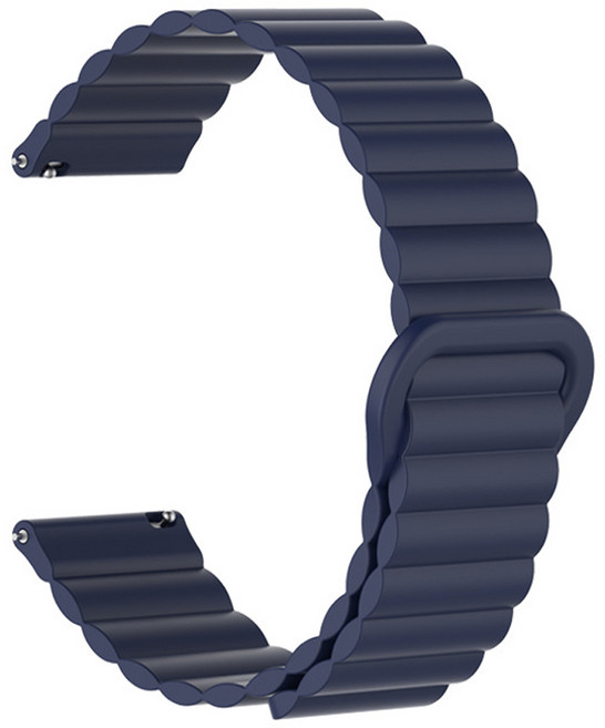 샤오미 레드미워치5 라이트 액티브 S4스포츠 어메이즈핏6&5 호환 22mm 실리콘 마그네틱 엠보싱 스트랩, 네이비, 1개