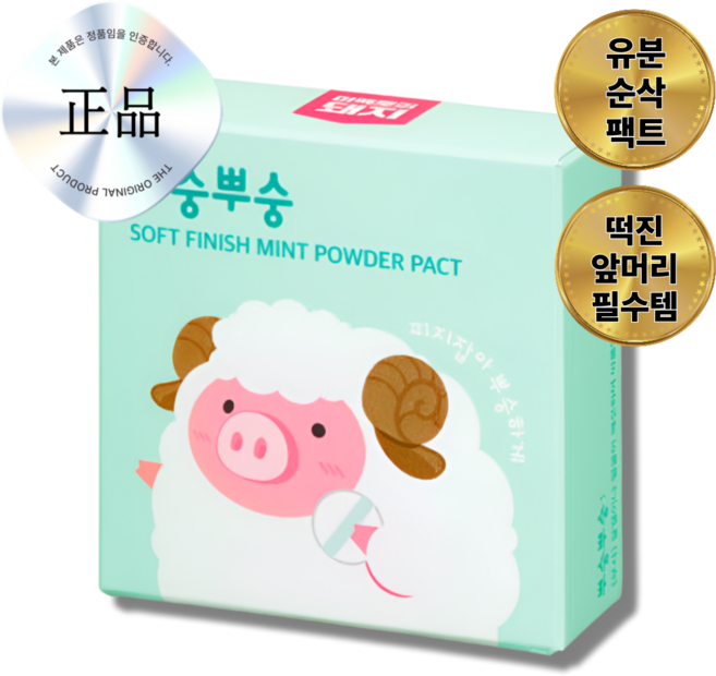뿌숭뿌숭 파우더 팩트 유분 컨트롤, 민트, 1개
