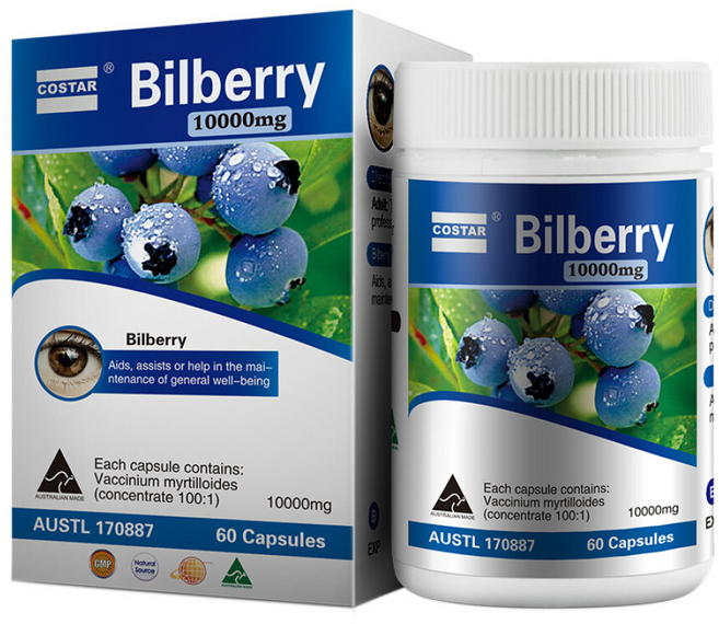 Costar BILBERRY 코스타 빌베리 10000mg 60캡슐, 1개, 60정