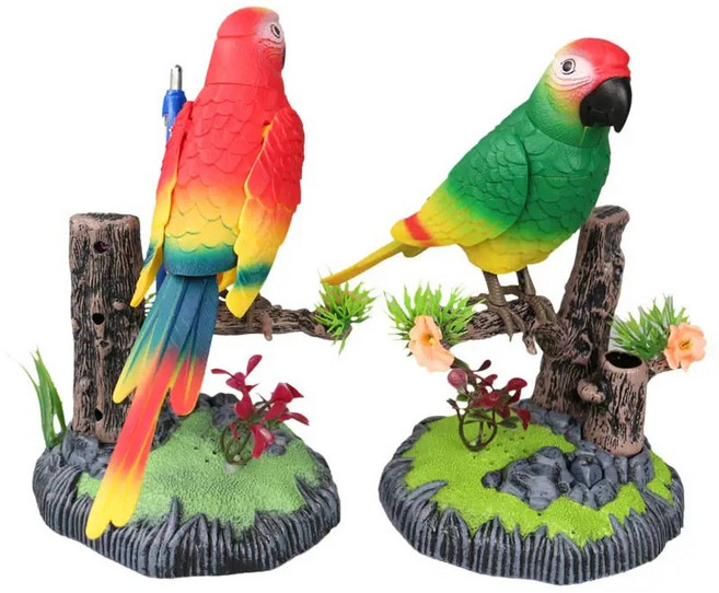 움직이는 모형새 새소리 나는 인조새 센서새 새장 장식 버드 조경 화분 화단 정원 디오라마, 1개