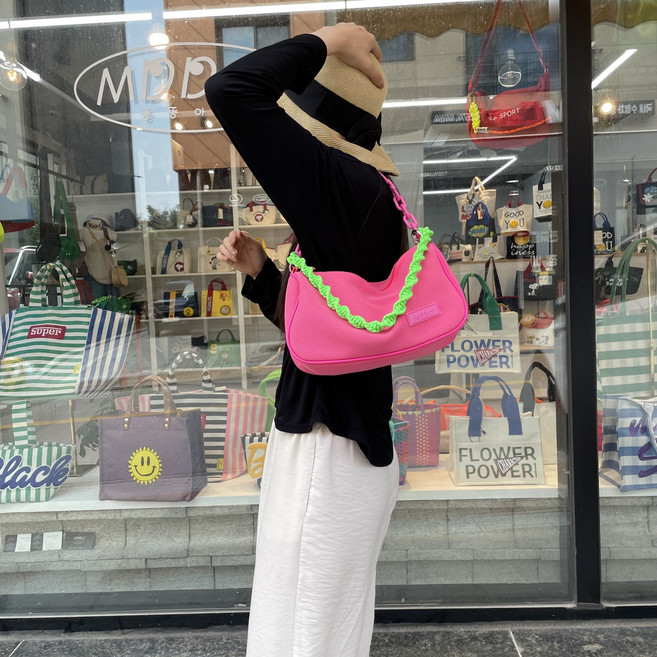 ACC포함 마카롱 벌집원단 체인 스트랩 숄더백 크로스