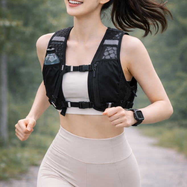 모아노아 편한착용 트레이닝 러닝조끼, 1개, 블랙