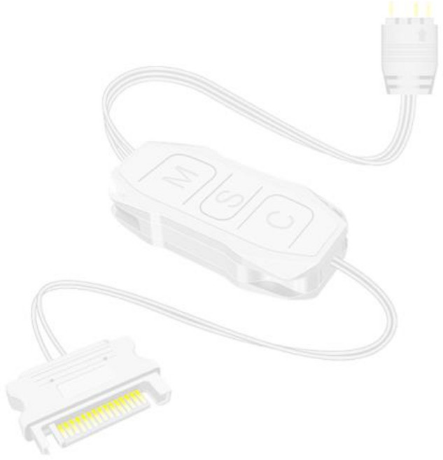 ARGB 컨트롤러 5V 3 핀 SATA 전원 공급 장치 미니 허브 컴퓨터 CPU 케이스 쿨 선풍기 LED 조명 라디에이터, 02 White