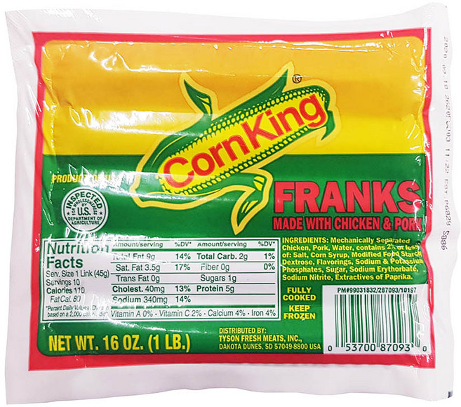 (N)냉동콘킹 후랑크 소시지454G(저염)x4개, 454g, 4개