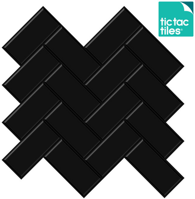 틱택타일 티커타일 헤링본 블랙 붙이는타일 DIY 셀프인테리어, 1개