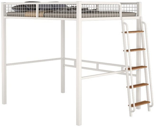 작업실 벙커침대 자취 원룸 기숙사 독서실 게스트하우스, 06.흰색 단층(계단 오른쪽이 벽 붙어 있음)