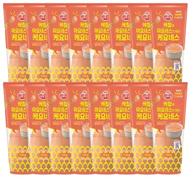 오뚜기 케요네스 310g 16개소스 케첩마즈 케즈 튜브형케즈 가정용 튀김 샐러드드레싱 만능 다목적 샌드위치, 1개