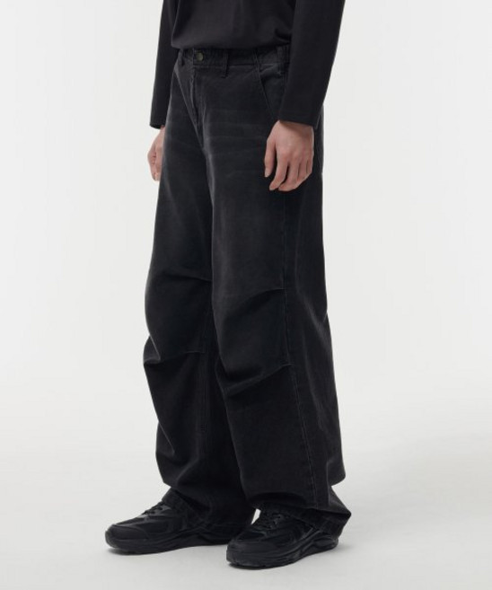 무신사 스탠다드 데님 파라슈트 팬츠 워시드 블랙 497572