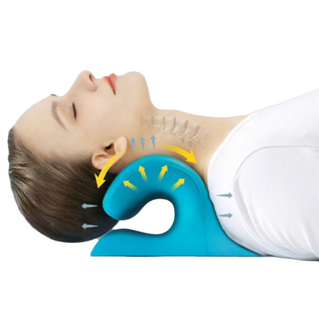 목지압 베개 자세교정 목스트레칭 숙면, 핑크, 1개