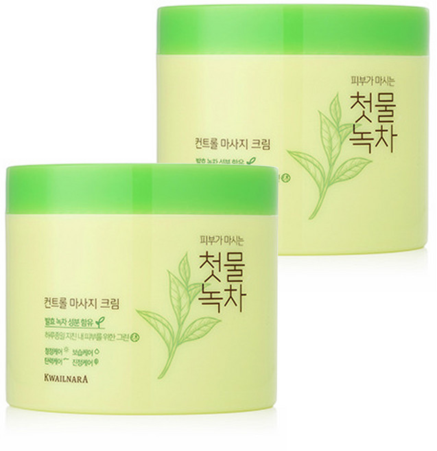 과일나라 첫물녹차 컨트롤 마사지 크림, 300g, 2개